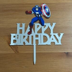 Captain America cake topper birthday